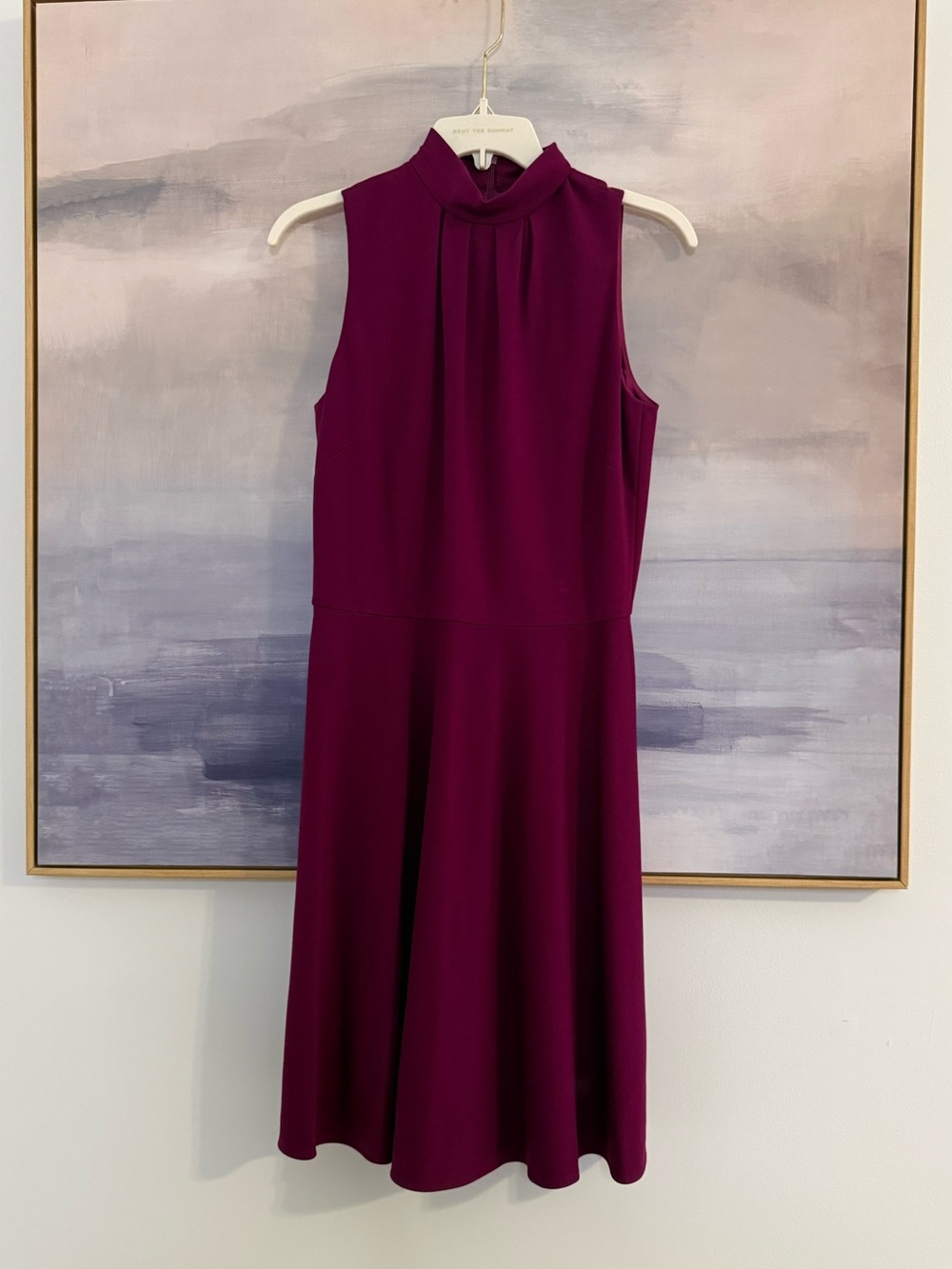 Antonio Melani Sleeveless‎ Mock Neck Fit & Flare Dress Berry Purple Size 6